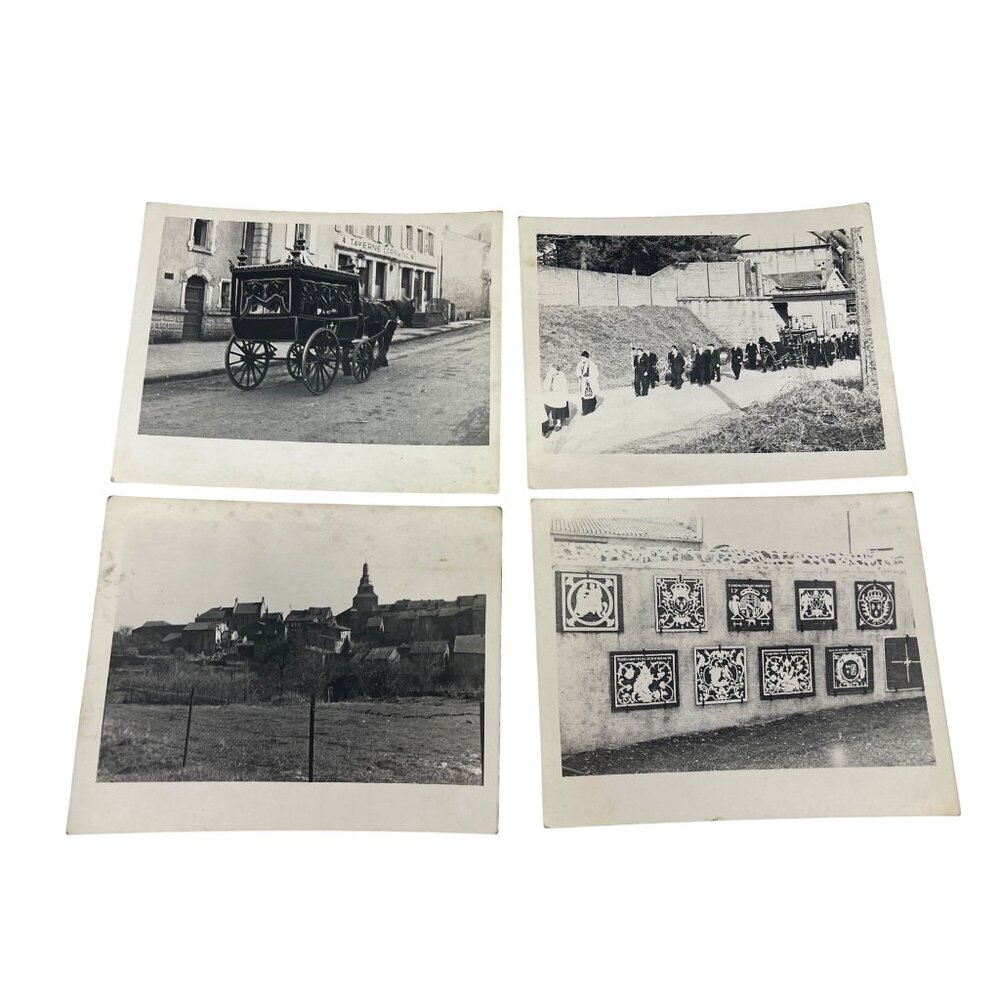 Lot 4 Vintage European Funeral Procession Village Photos 5x4s Black & White
